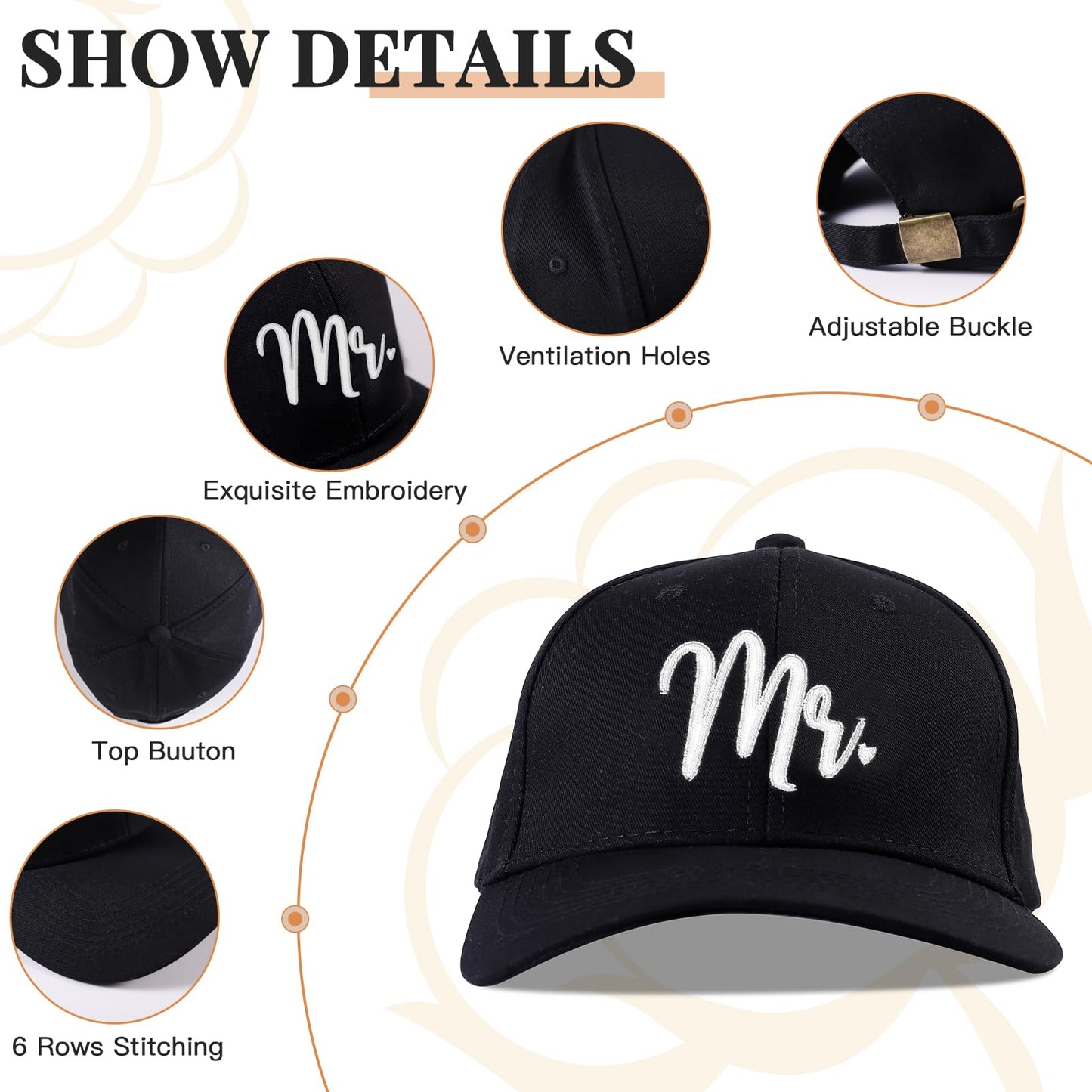 Wedding Gifts for Couples 2025, Bridal Shower Gifts, Mr and Mrs Hat, Gift for Honeymoon Engagement Newlywed White,Black