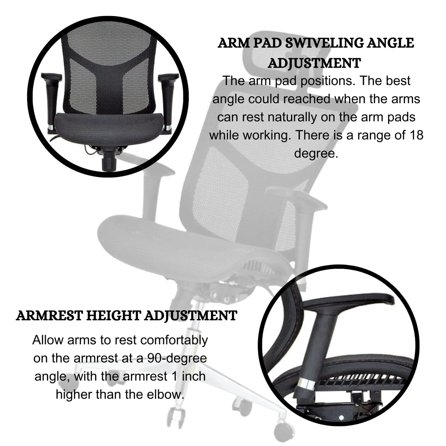 GM Seating Dreem II Ergonomic Office Chair - Mesh Hi Back Executive Desk Chair - Chrome Base with Headrest & Seat Slide - Modern Comfortable Desk Chair for Home & Office - 4D Adjustable Armrest Black