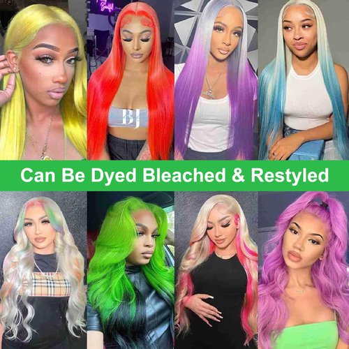 DUGPOB 24 Inch 613 13x6 Lace Front Wig Human Hair Blonde Wigs Straight Hair 613 HD Lace Wig 13x6 Pre Plucked Human Hair Wigs Brazilian Straight Blonde Glueless Lace Front Wigs