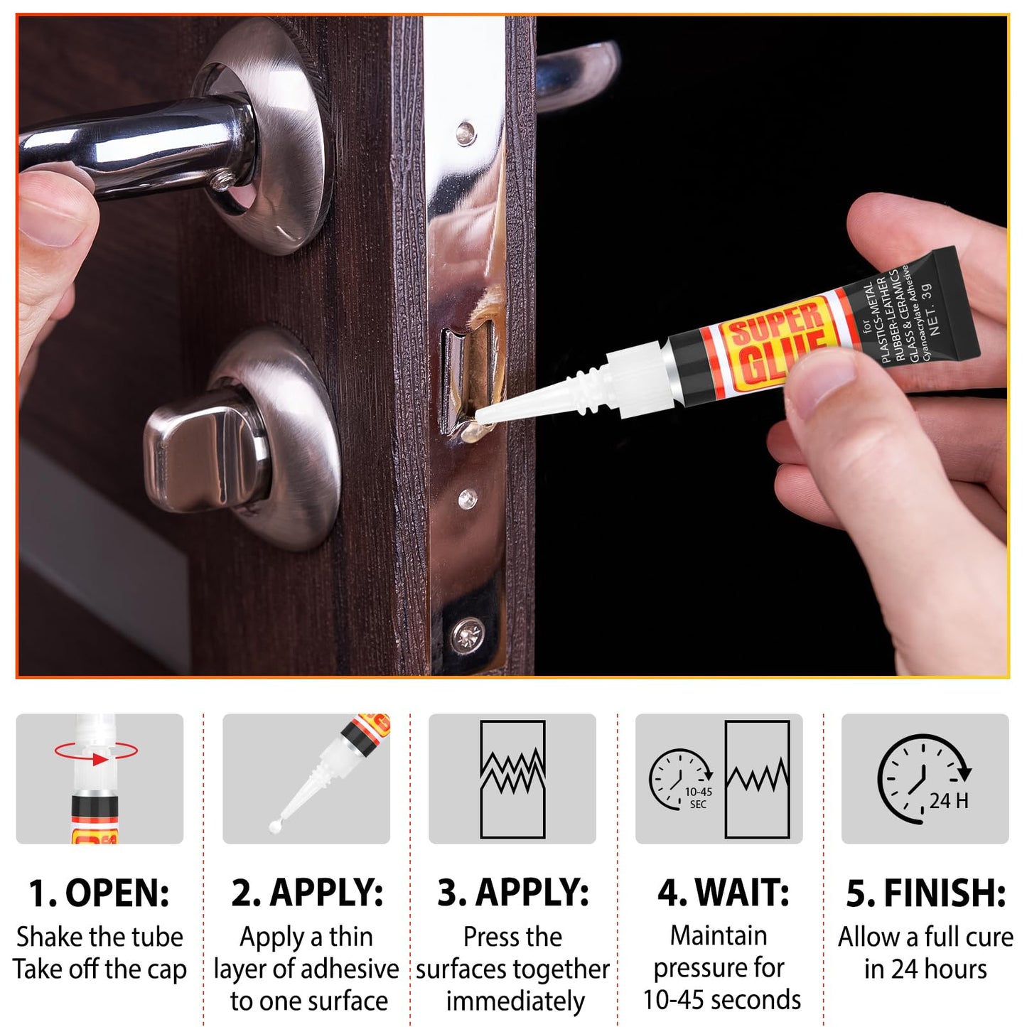 WhizToys Super Glue (12-Pack),Quick-Drying, Clear Liquid Super Glue for Plastic,Metal,Wood, Ceramic,Rubber and More,Strong Bonding Adhesive for Crafts,Repairs,DIY