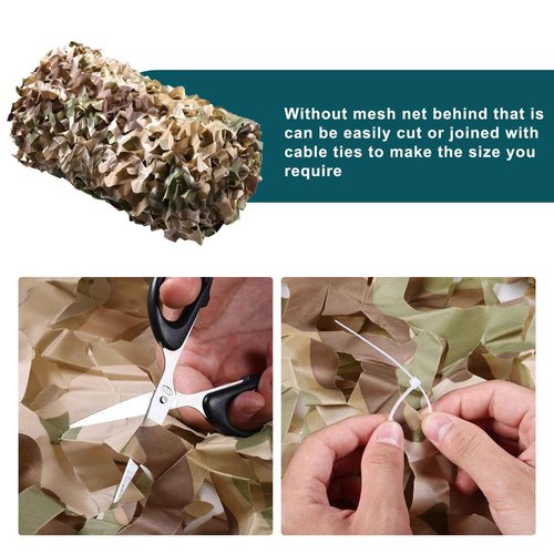 iunio Camo Netting Camouflage Netting, Camo Net Bulk Roll Camouflage Mesh Nets for Hunting Blind Deer Stand Military Party Decorations Sunshade Shooting (19.68ft*19.68ft/6m*6m, Brown Camo)