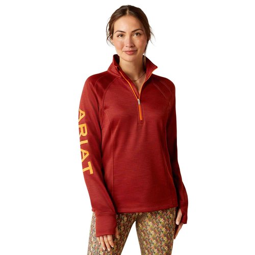 ARIAT Women's Tek Team 1/2 Zip Sweatshirt - Fired Brick, Small