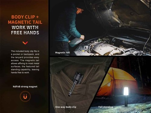 Lumintrail Fenix E35R EDC Flashlight, 3100 Lumens USB Rechargeable LED Flashlight with 5100 mAh Battery, 6 Lighting Modes, with a Wall Plug