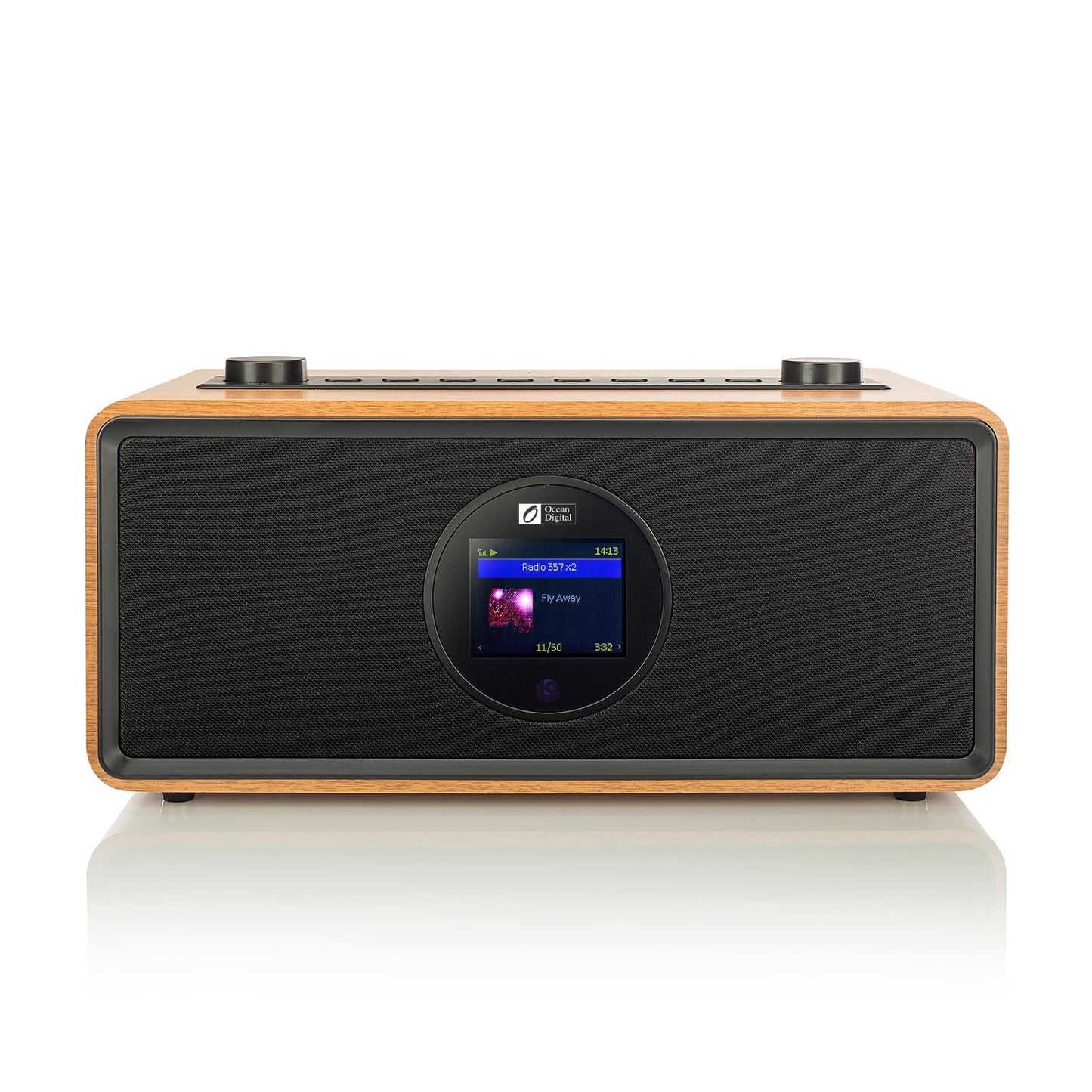 Ocean Digital Wr-860 Fm Wi-Fi Internet Radio With Stereo Speakers, Alarm Clock, Sleep Timer, Line Out, Aux In, Stress Relief, Re