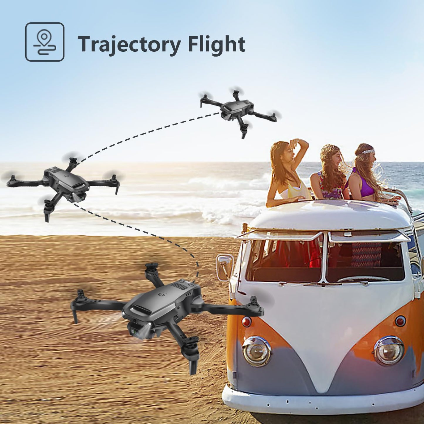 Jiakora Mini Drone for Kids with 1080P HD FPV Camera,Foldable Remote Control Quadcopter Toys with App FPV Video,Altitude Hold, Gravity Control, 2 Batteries,Gifts for Boys Girls,Black