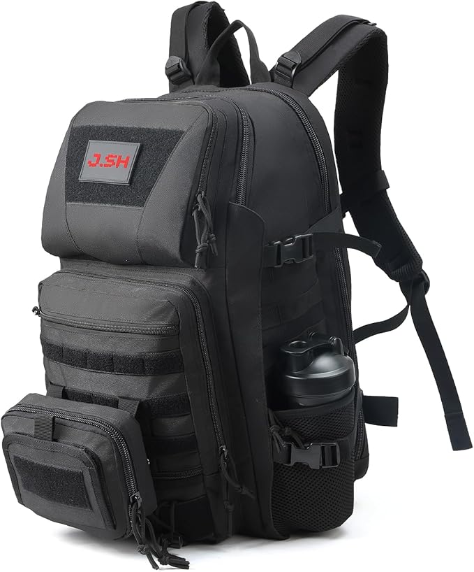 J.SH Military Tactical Backpack for Men Heavy Duty Hiking Rucksack Army MOLLE System 50L Large Capacity Backpack Waterproo...