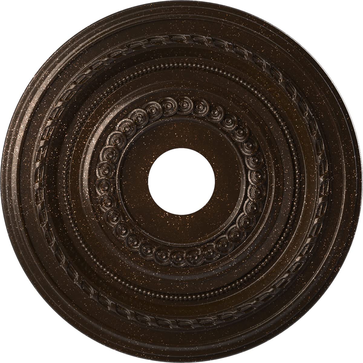 Ekena Millwork Cmp19Coamb Cole Thermoformed Pvc Ceiling Medallion (Fits Canopies Up To 5 1/8), 19Od X 3 1/2Id X 1P, Textured Met