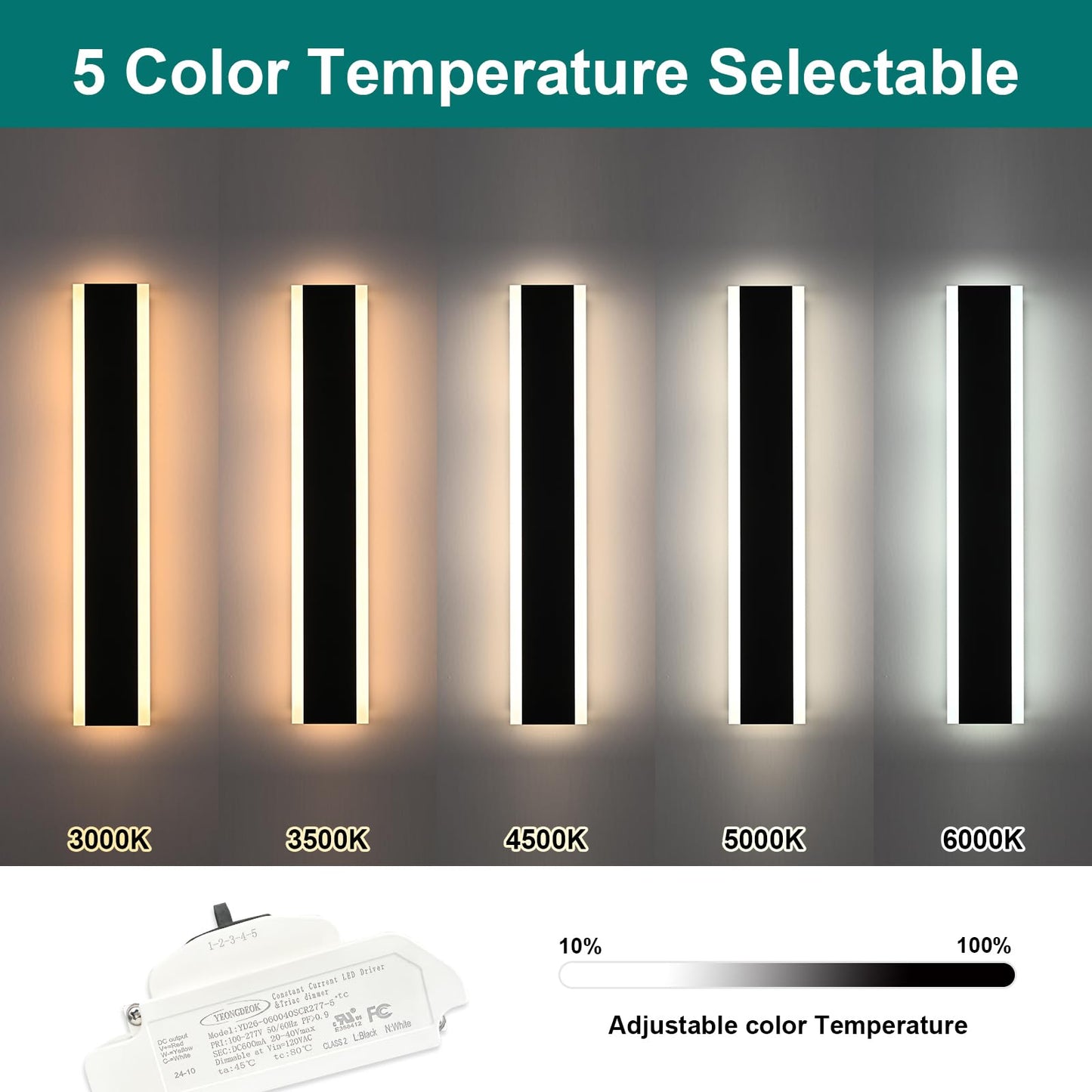 QueeuQ 2 Pack Outdoor LED Wall Lights, 32 inch Modern Exterior Lighting Fixtures LED Linear Outdoor Wall Sconces Lighting for Porch Patio Garage Door Garden Yard Indoor Yard, House