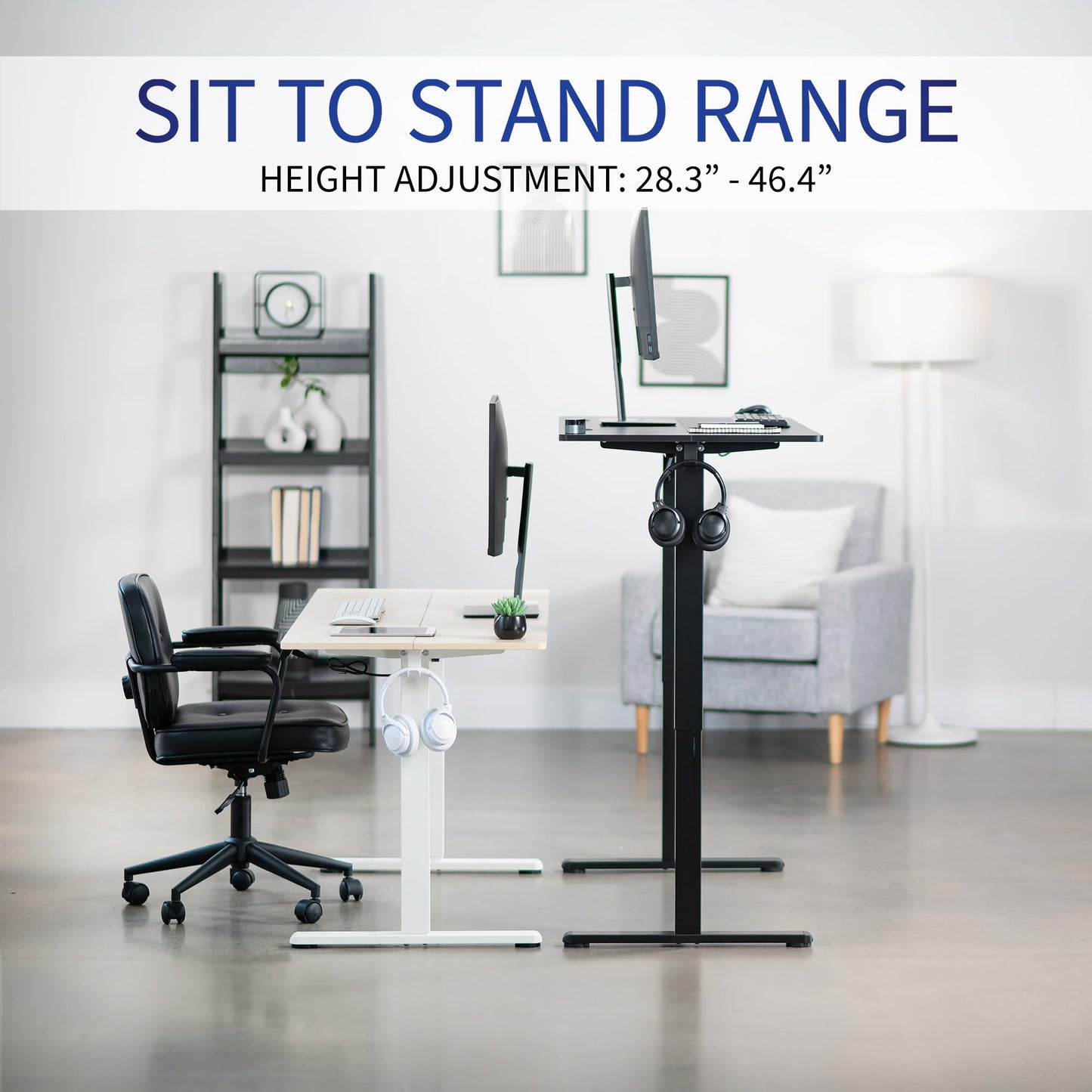 VIVO Electric 55 x 24 in Standing Desk, Memory Height Adjustment, Rustic Vintage Brown Top Black Frame, DESK-E155TN