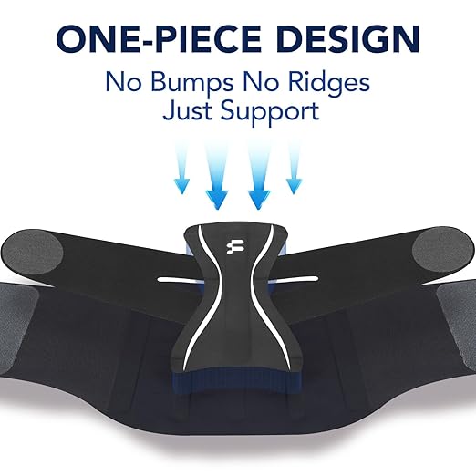 Fitomo 0.5mm Ultra Thin Back Brace for Women Men, Seamless Yoga Fabric for All Day Comfort, Wear under Clothes, Enhanced Lumbar Pad for Lower Back Pain Relief, Sciatica, Posture, Lifting, Black, Size L