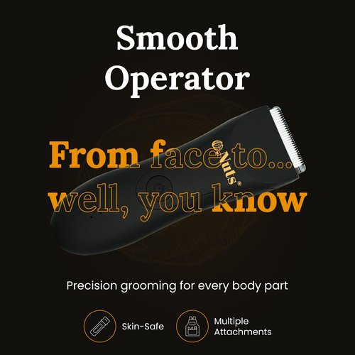 My Nuts Grooming Kit with Ball Trimmer, Skin-Safe Ball Trimmer Men, Precision Ball Shavers for Men with Travel Case, Waterproof, Powerful & Portable