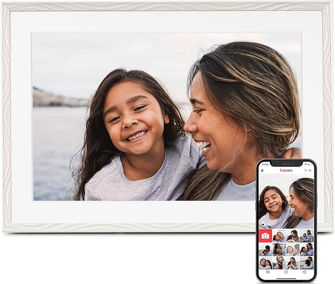Digital Picture Frame, Frameo 10.1 Inch Digital Photo Frame WiFi, 32GB Memory, Electric Frame Slideshow, 1280 * 800 HD Touch Screen, Wall Mountable, Auto-Rotate, Share Instantly, Gifts for Mom, Women