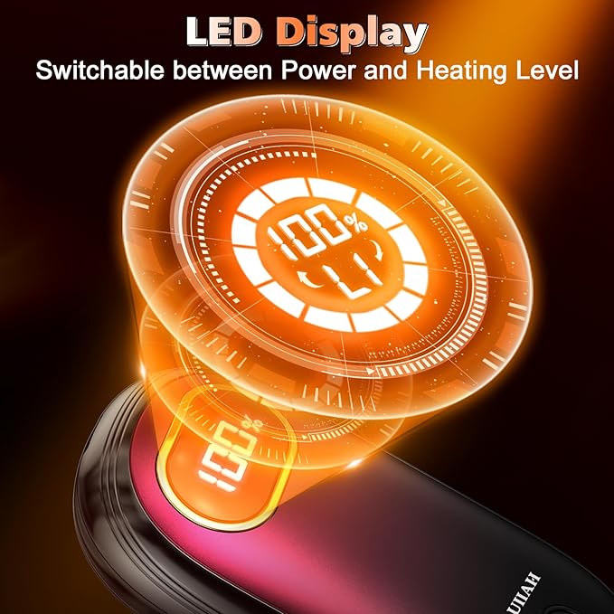Hand Warmers Rechargeable - Electric Hand Warmers 2 Pack with Dual-Sided Heating for 15Hrs Warmth, LED Display & Flashlight, Hunting Essentials, Gifts for Christmas Man Women Raynauds Golf