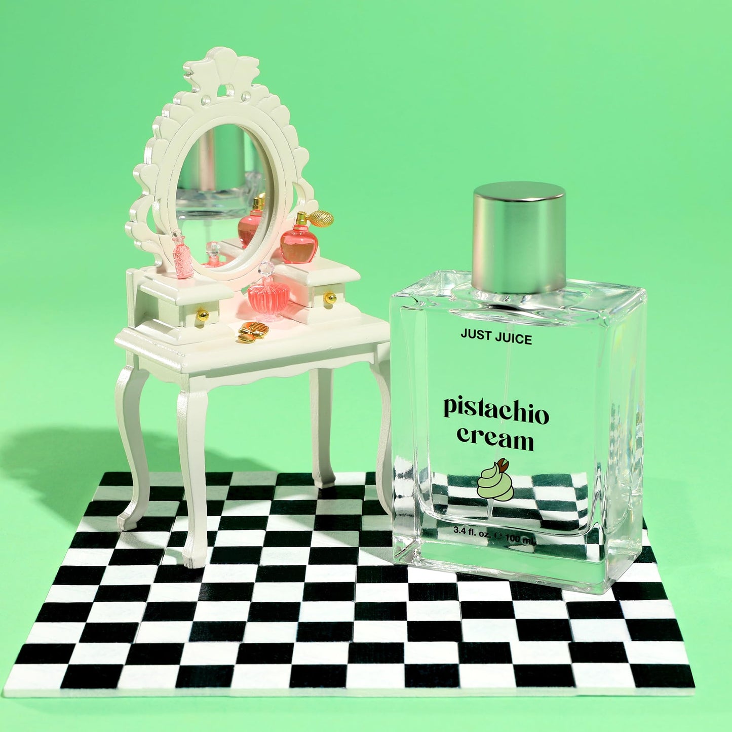 Just Juice Pistachio Cream - Mini Travel Size Perfume for Women and Men - Notes of Pistachio, French Vanilla, and Creamy Woods - 0.3 oz