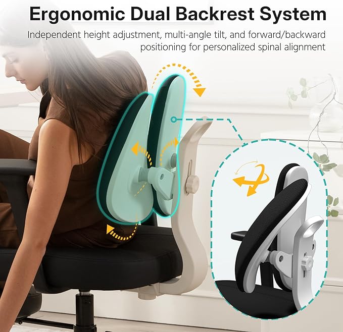 Criss Cross Office Chair with Armrest Wheels & Stretchable Rotating Footrest, Ergonomic Cross Legged Swivel Chair with Back Support& Adjustable Height for Yoga Kneeling Meditation Home Office