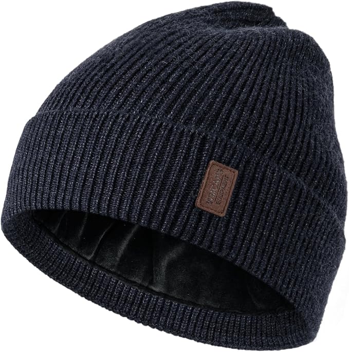 Wmcaps Winter Beanie for Men Women, Fleece Lined Beanie Soft Warm Knit Hat Ski Stocking Cuffed Cap