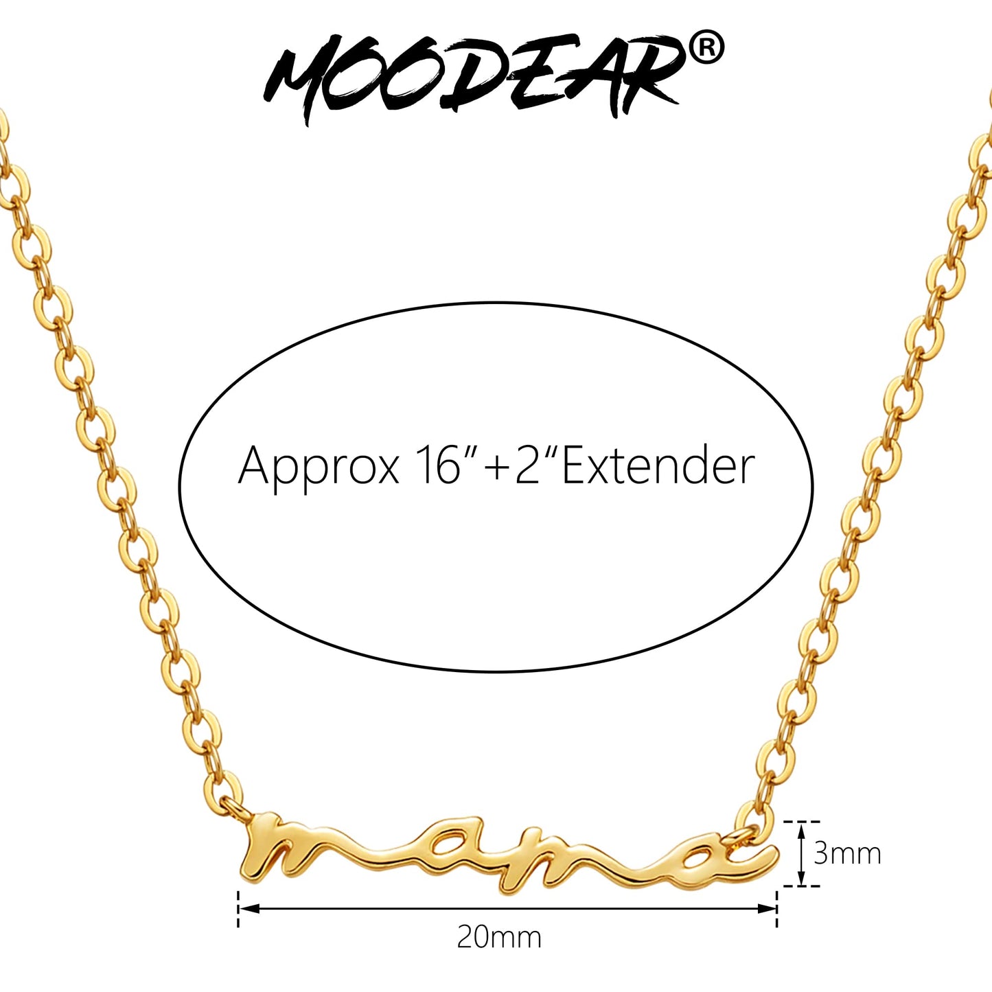 Dainty Small Mama Necklaces for Women - 18K Gold Plated Mom Chain Pendant Necklace for Mother's Day Gifts for New Mom Gifts