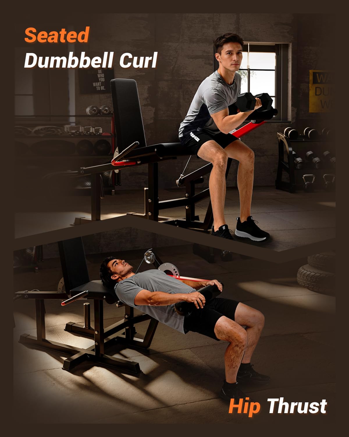 Leg Extension and Curl Machine, 630LBS Adjustable Leg Curl Machine, Seated Leg Lying Curl Machine for Home Gym, Leg Workout Equipment Compatible with Cable System Fit 1'' & 2'' Plates