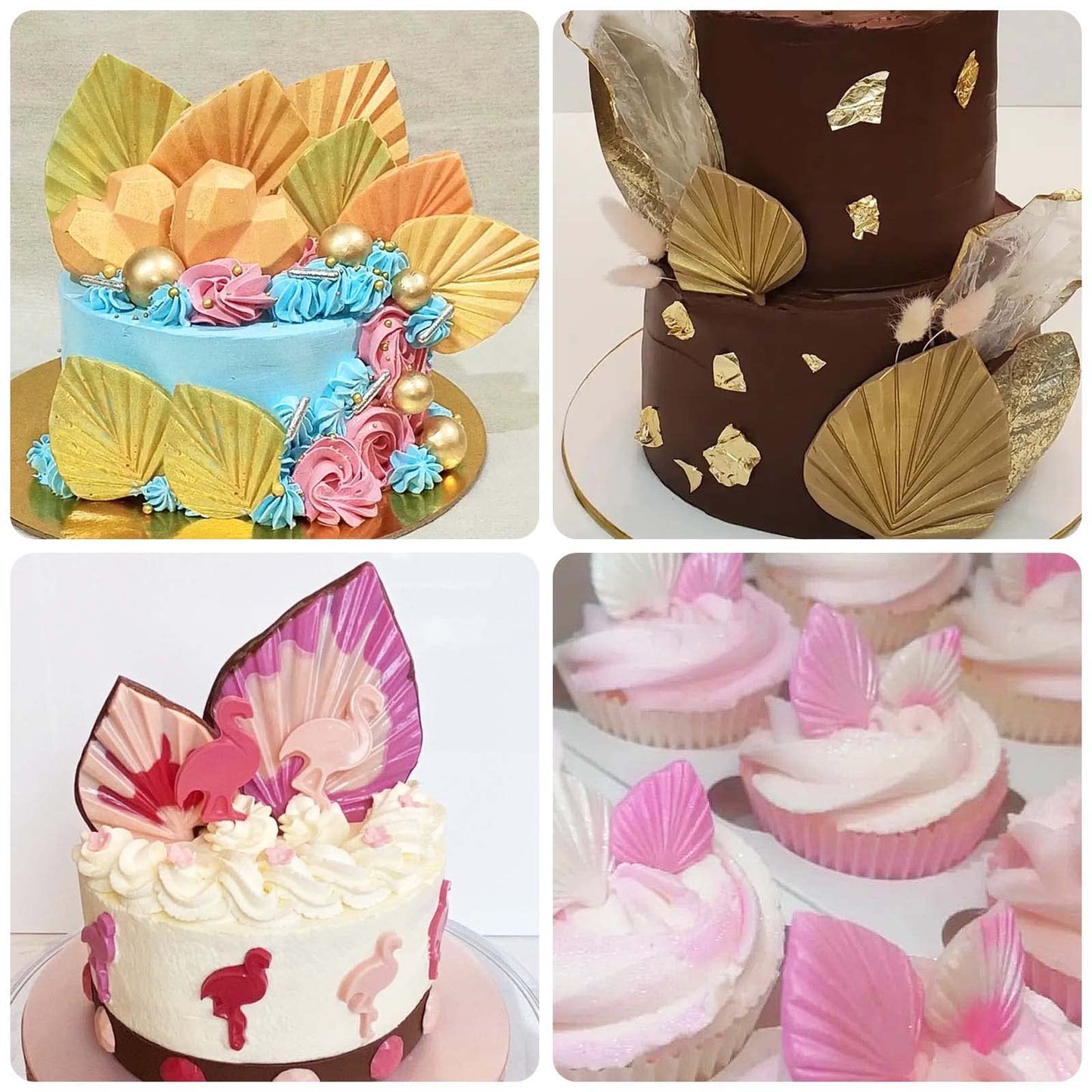 Palm Leaf Chocolate Silicone Molds, 3 Packs Boho Fan Candy Molds for Boho Theme Cake Decoration Cakepops Cupcake Toppers Sugar Cookies