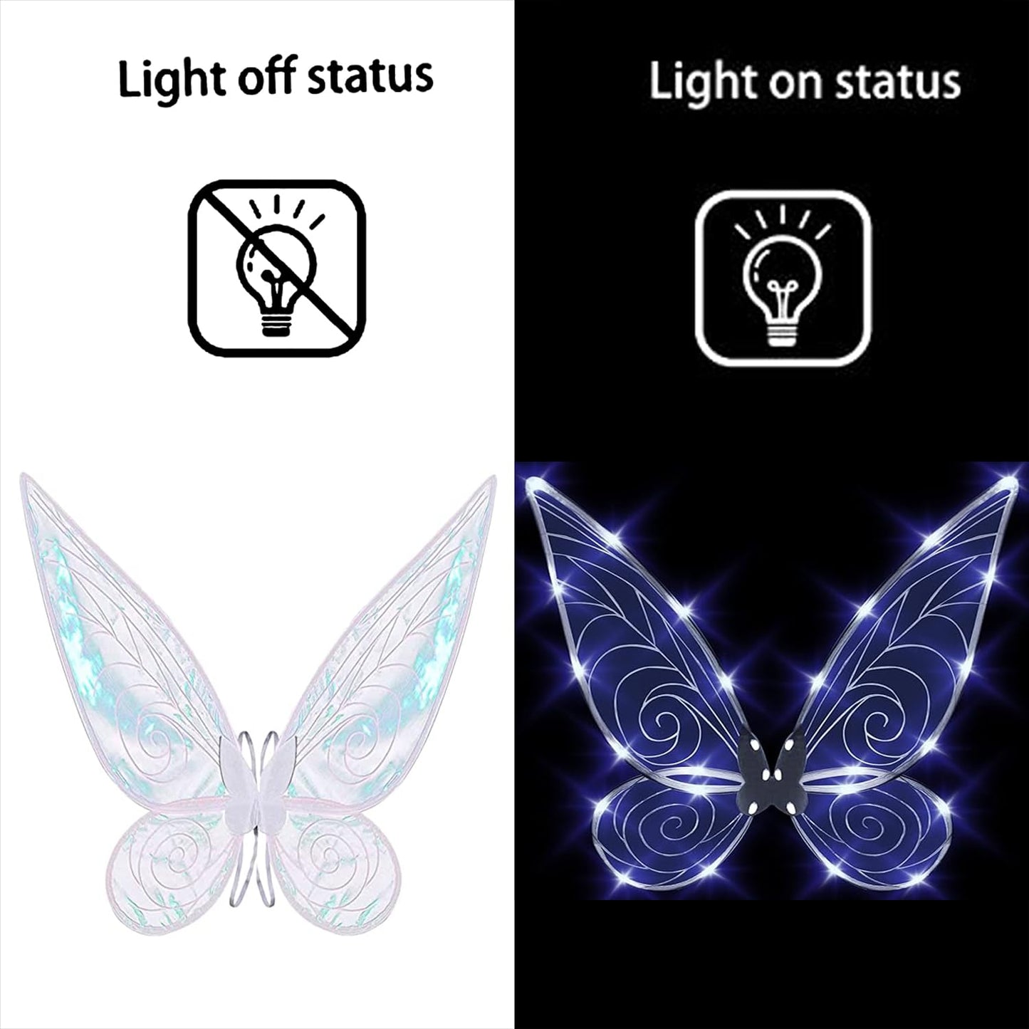 Fairy Wing,Butterfly Fairy Halloween Costume Angel Wings,Halloween Costume Sparkle Angel Wings Dress Up Party Favor