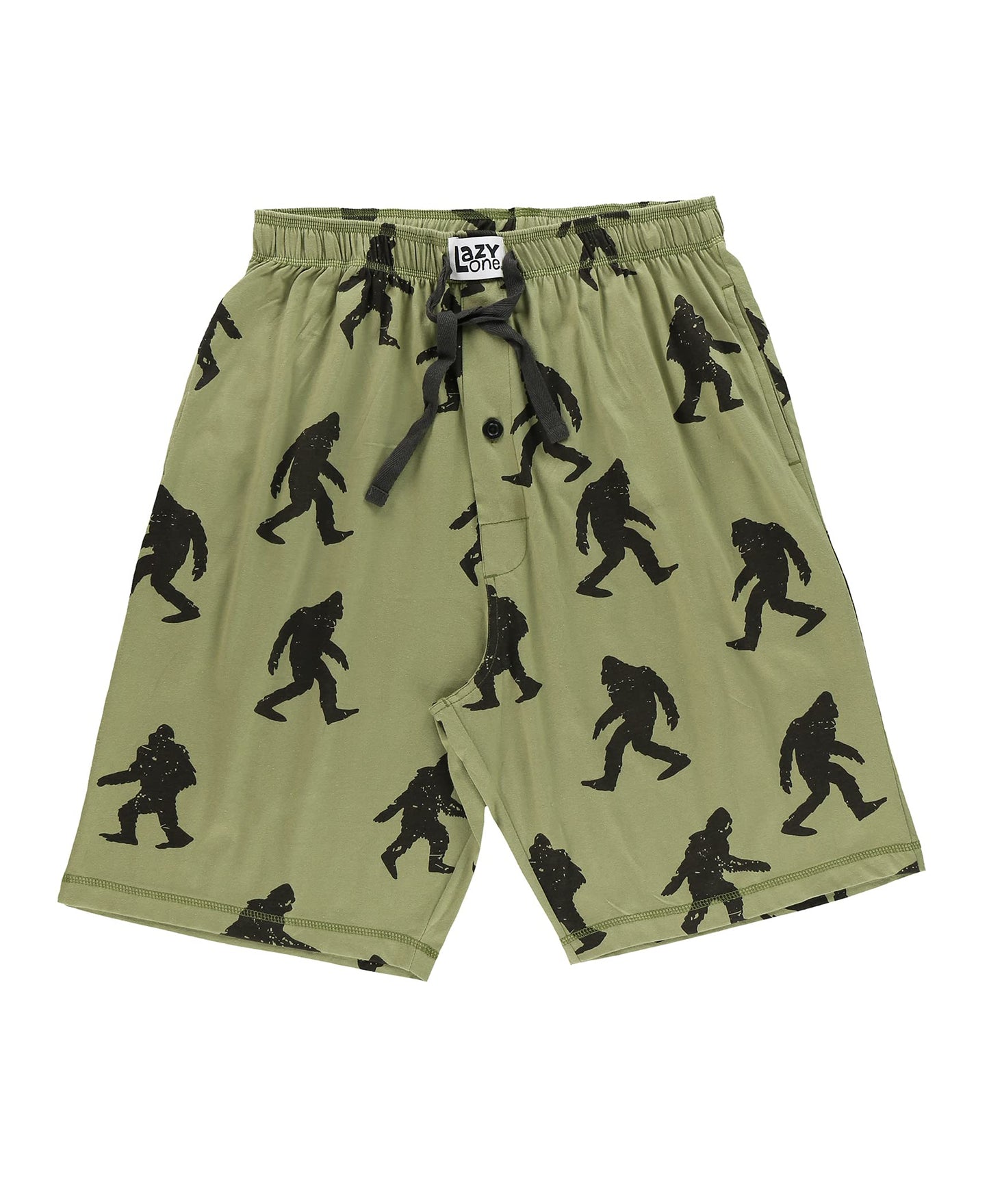 Lazy One Pajama Shorts for Men, Men's Pajama Bottoms, Sleepwear, Mythical, Creature (Bigfoot, XX-Large)