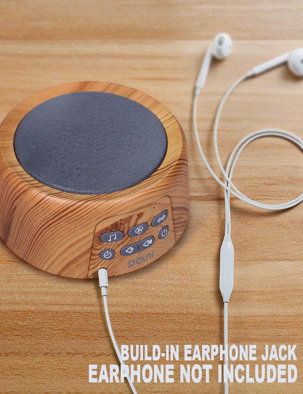 Douni Sleep Sound Machine - White Noise Machine with 27 Soothing Sounds for Sleeping & Relaxation, Timer Settings,Sleep Therapy for Families, Home,Office,Travel.Wood Grain