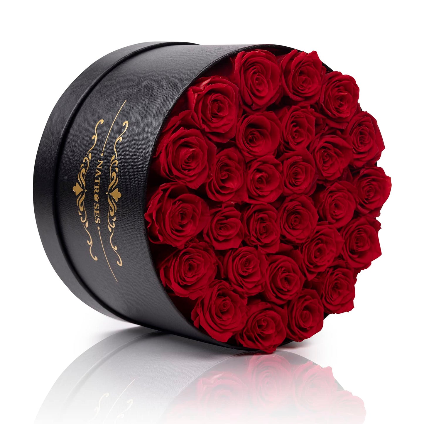NATROSES 27 Piece Forever Preserved Roses in a Box, Preserved Flowers for Delivery Birthday, Flowers Gifts for Mothers Day, Red