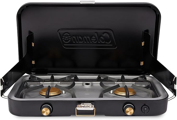Coleman 1900 Collection 3-in-1 Propane Camping Stove, Cast Iron Grill & Griddle Accessories Included, 24,000 BTUs Across 2...