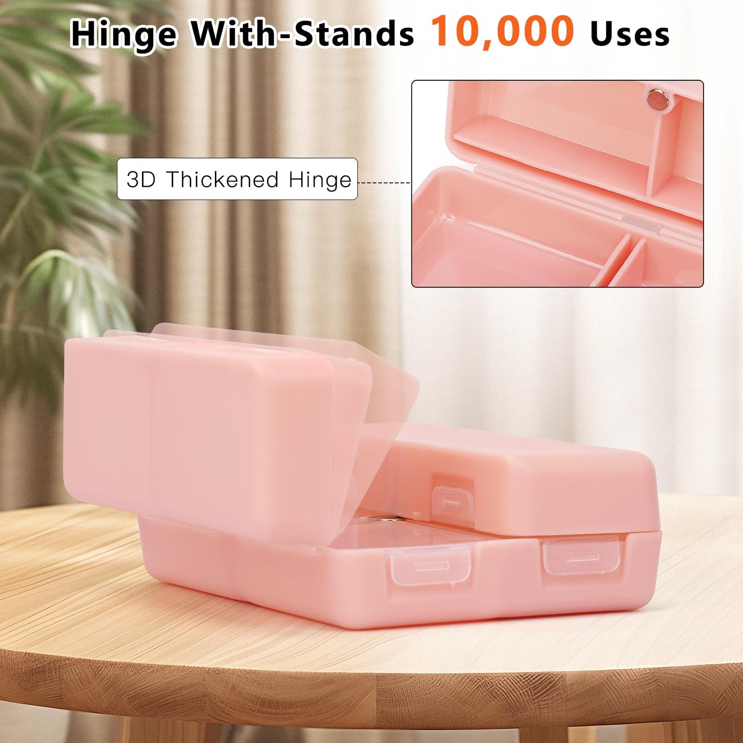 FYY Daily Pill Organizer,2 Pcs 7 Compartments Portable Pill Case Travel Pill Organizer,[Folding Design] Pill Box for Purse Pocket to Hold Vitamins,Cod Liver Oil,Supplements and Medication-Pink+Navy
