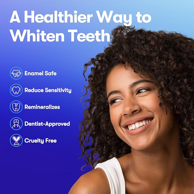 MySmile Teeth Whitening Strips, Hydroxyapatite-Infuse White Strips, Non-Sensitive Teeth Whitening with Soothing Natural Ingredients, Enamel-Safe, Residue-Free, Non-Slip, 14 Treatments Kit