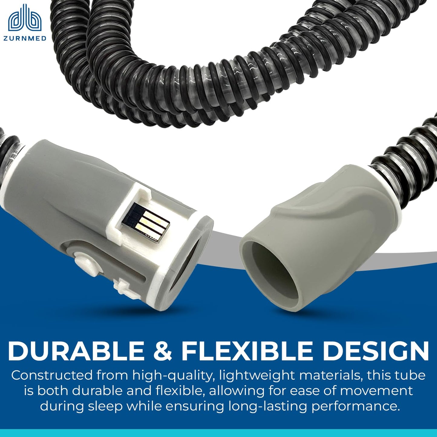 ZURNMED® Climate-Line Air Hose for AirSense 10 & AirCurve 10 (6.5 ft / 2 m) – Premium CPAP Tubing Replacement – Flexible, Leak-Free Hose for Restful Sleep (S10 Models Only)