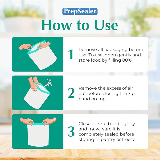 PrepSealer Keep Food Fresh Longer Food Saving Reusable Bag (6 Pieces (Large))