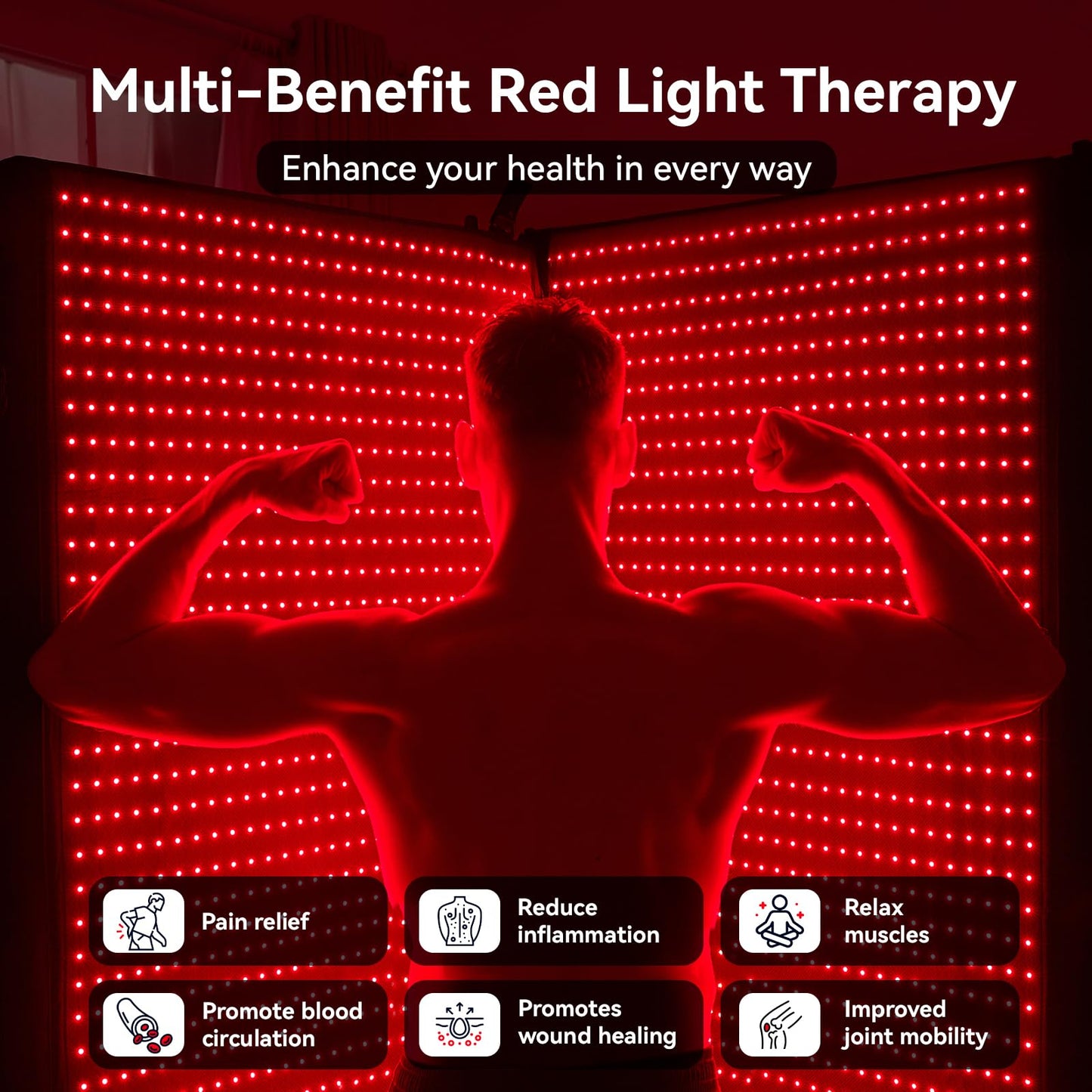 Extra Large Red Light Therapy Mat, High-Density LEDs Full Body Red Light Therapy, 660nm & 850nm Dual Wavelengths, Foldable Red Light Therapy Blanket with Timer,74.6" x 33.3"