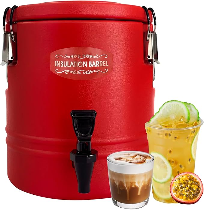 3.5Gallon Insulated Hot Beverage Dispenser, 304 Stainless Steel Hot Water & Coffee Dispenser, Large Capacity Portable Drin...