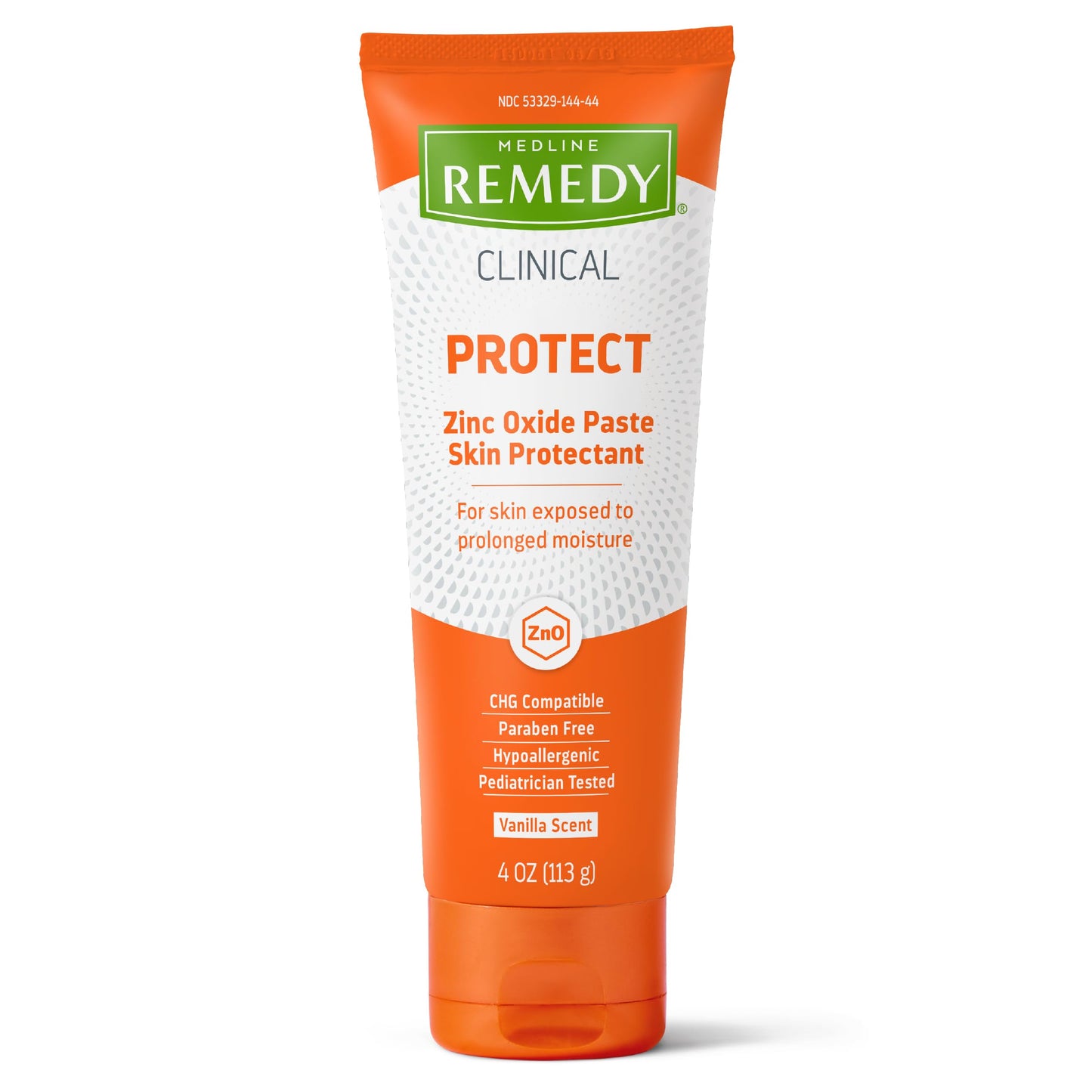 Medline Remedy Clinical Zinc Oxide Paste Skin Protectant (4 oz Tube), Vanilla Scent, Diaper Rash Cream, Incontinence Care, Wetness Protection, Paraben Free, Hypoallergenic, Adults, Children