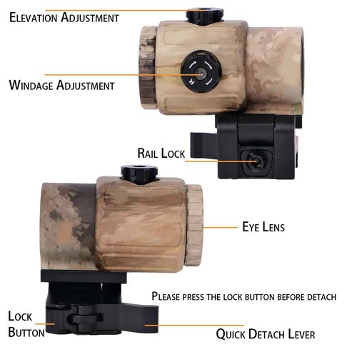 Bravary G33 G43 G45 Riflescope Magnifier - 3X and 5X Magnification for Enhanced Accuracy and Targeting (G43, Camo)