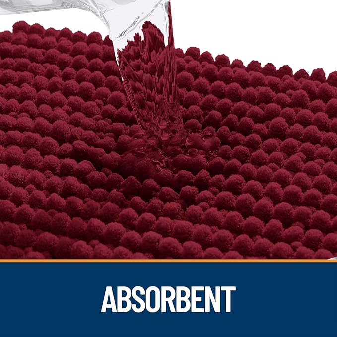 OLANLY Dog Door Mat for Muddy Paws 24x16, Ultra Absorbent Chenille Mud Doormat, Non-Slip Washable and Dirt Trapping Doormat for Indoor Entryway, Quick-Dry Indoor Pet Bed Mats for Dogs, Burgundy