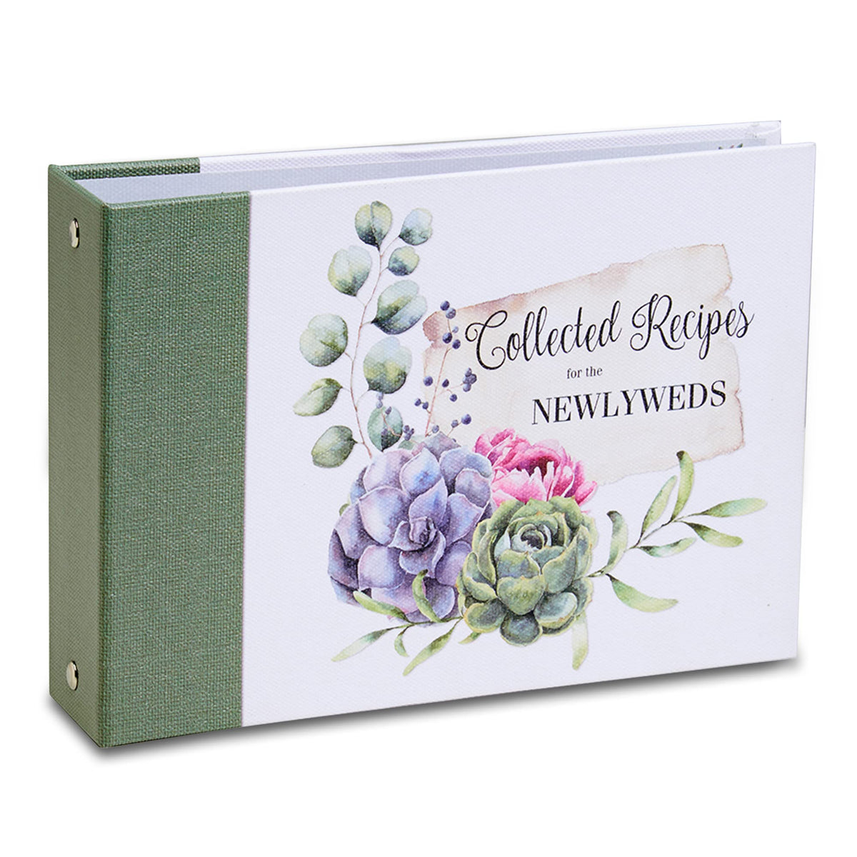 Meadowsweet Kitchens Newlyweds Recipe Card Holder Cookbook Mini 2 Ring Binder Organizer - Recipe Binder Cook Book w/ 50 4 x 6 Cards, 50 Clear Card Sleeves & 12 Card Dividers w/Categories - Newlyweds