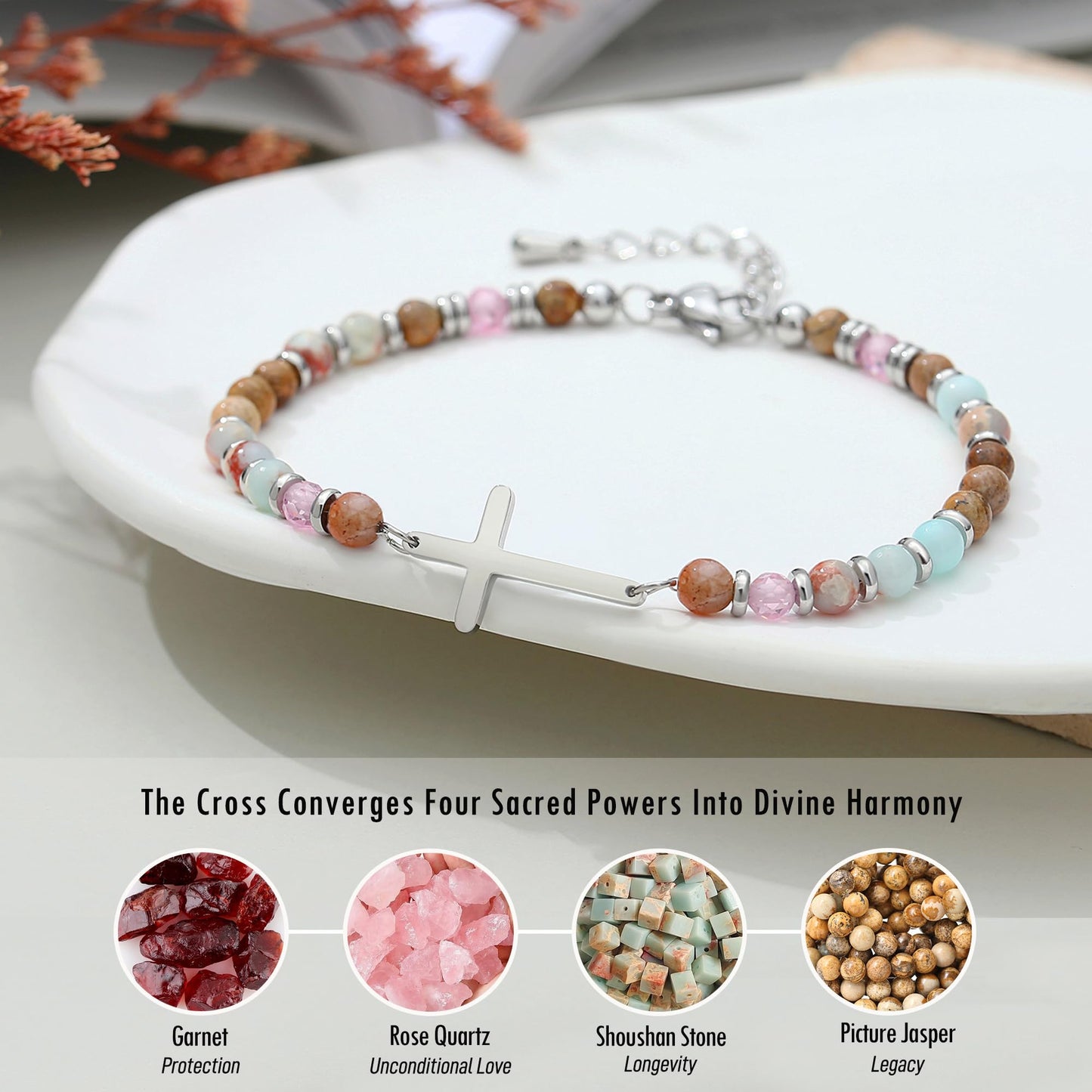 AryaHozel Sister Gifts, Cross Bracelet, Christian Bracelets for Women, Sister Birthday Gifts, Sisters Baptism Religious Jewelry Christmas Stocking Stuffers for Women Teens Teenager Little Big Sis
