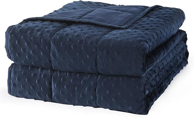 Mr. Sandman Weighted Blanket for Adults, Heavy Blanket for Woman,Man Sleeping/Calm, Soft and Cozy Weighted Throw Blankets, Machine Washable, 48 x 72in, 12 lbs, Navy Blue