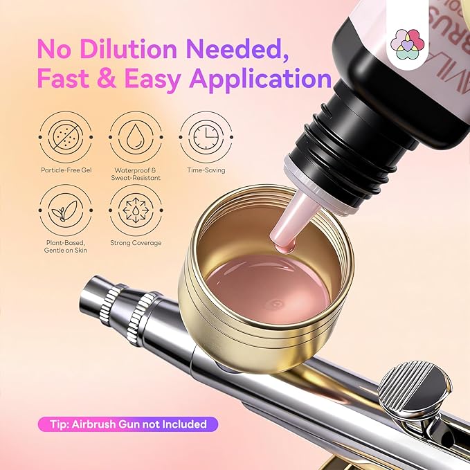SAVILAND Airbrush Gel Polish Hema-Free: Dilution-Free 12PCS Cappuccino Color Airbrush for Nails Non-Acetone Fine Mist Spray for Gradient & Ombre Nail Art Airbrush Gel Nail Polish Set for Nail Supplies