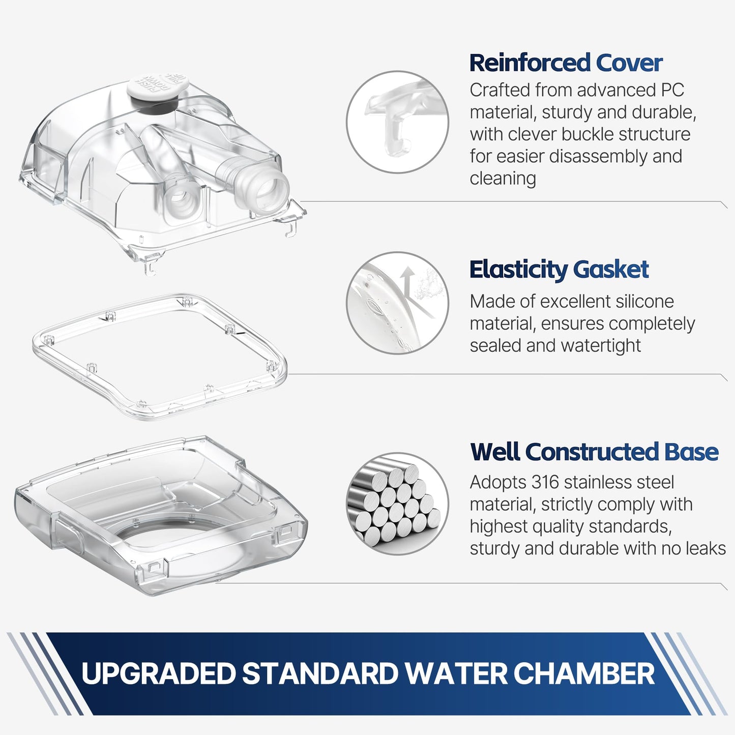 2 Packs Water Chamber for Airsense 11 & Aircurve 11, Leak-Free & Consistent Humidity Replacement CPAP Water Chamber with Top-Fill Port Technology, HumidAir Water Tank for ResMed Airsense 11 Supplies