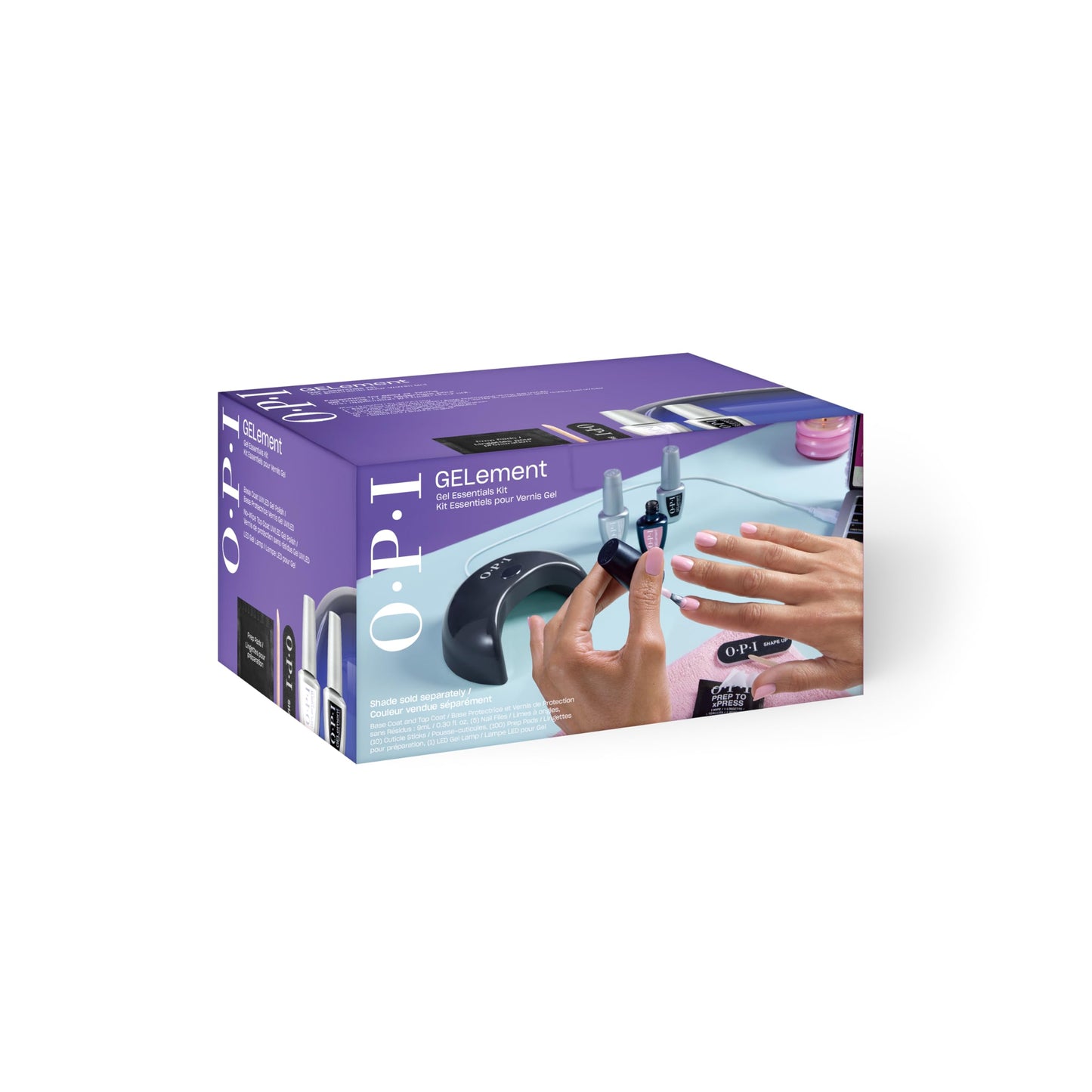 OPI GELement Starter Essentials Kit | Includes Base Coat, Top Coat, LED Curing Lamp, & Prep Supplies | DIY Professional Salon Qu
