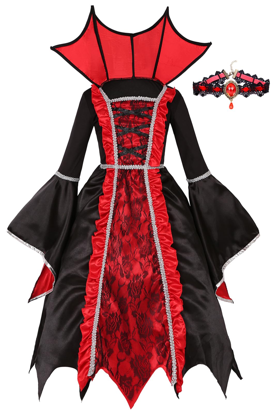Gomukot Direct Girls Vampire Costume for Halloween Party Dress Up (6-8 Years)