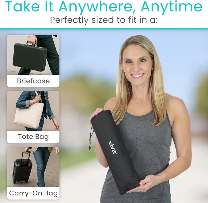 Vive Inflatable Seat Cushion - Portable Pad for Stadiums, Bleachers, Airplanes, Travel, Hiking, Camping, Backpacking, Sporting Events, Picnics - Lightweight Padded Seat Resistant to Tears & Snags