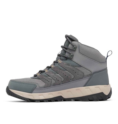 Columbia Mens Strata Trail Mid Waterproof, City Grey/Savory, 10