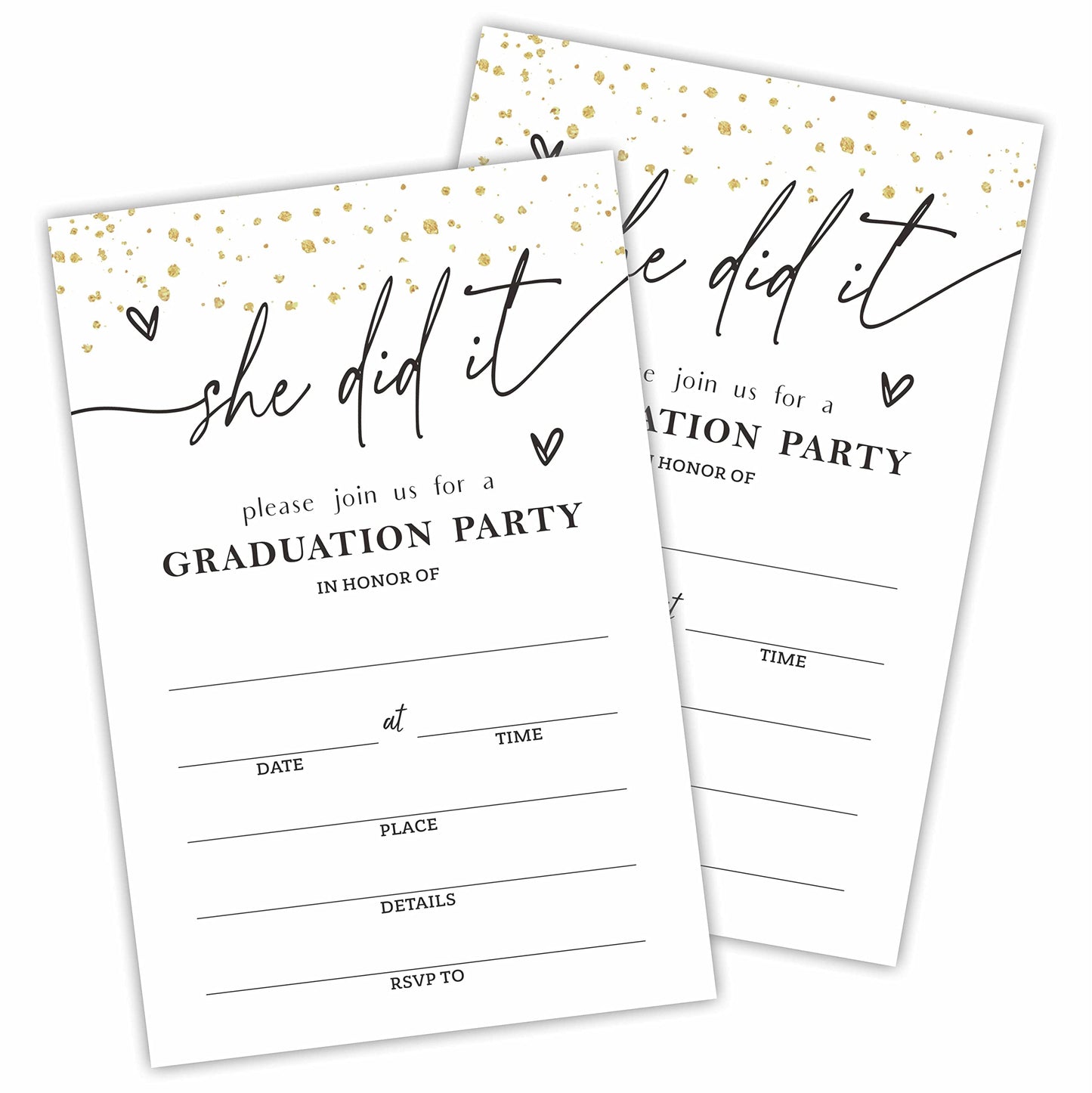 NYCTUG Graduation Party Invitations With Envelopes(20 Pack), 4 x 6 Inches, Multicolor Coated Paper, Advanced Printing Technology, Fill-In Personalized Details, Eye-Catching Design
