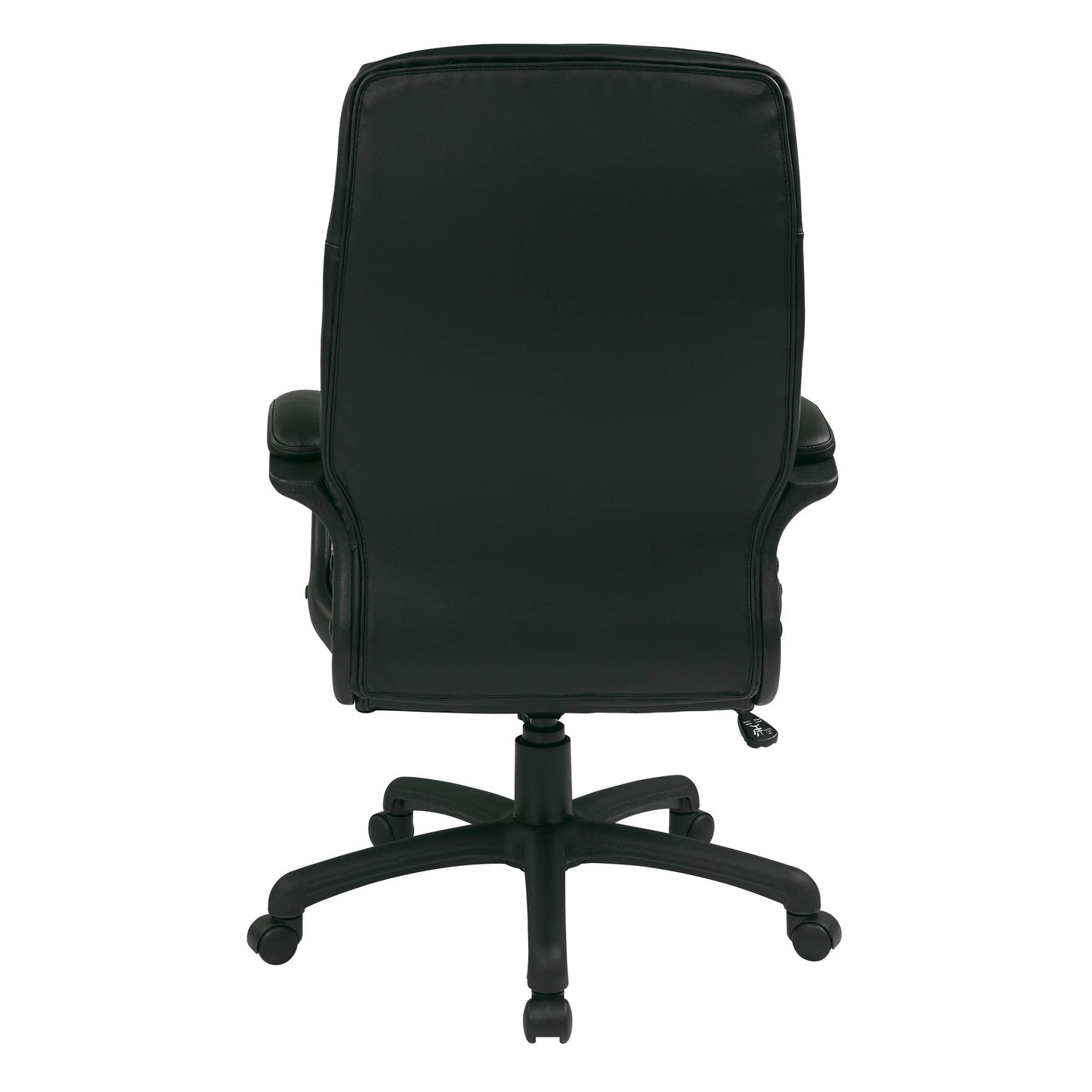 Office Star EC Series Executive Bonded Leather High Back Adjustable Office Chair with Thick Padded Contour Seat and Locking Tilt Control, Black