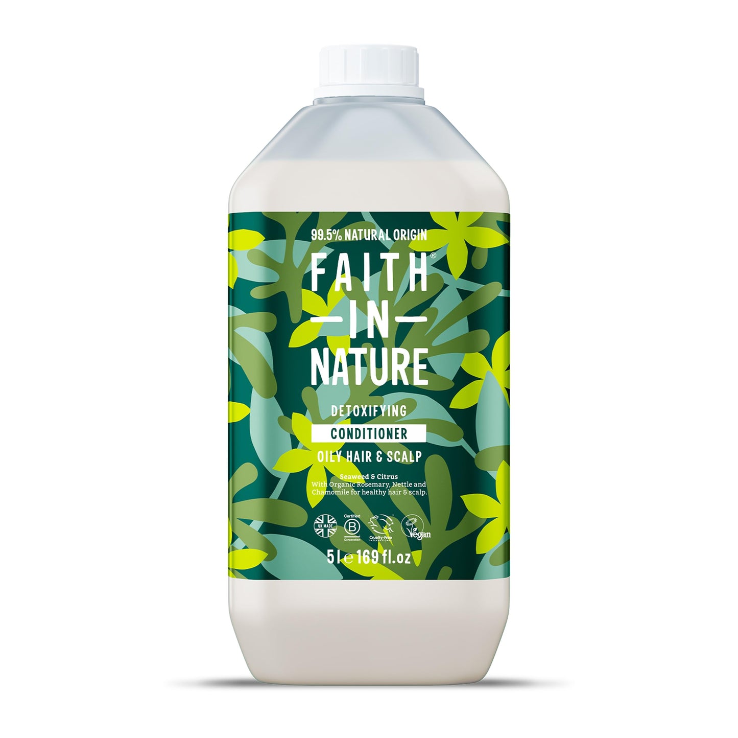 FAITH IN NATURE Natural Conditioner - Vegan & Cruelty Free, No SLS or Parabens - 169 fl oz Refill Pack, Seaweed & Citrus