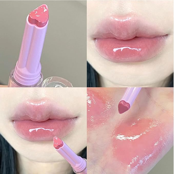 6 Colors Cute Jelly Lipstick Set, Shine Hydrating Lip Gloss, Moisturizing Tinted Lip Balm, Smooth Nourishing Lip Care Lip Tint with Gift Box